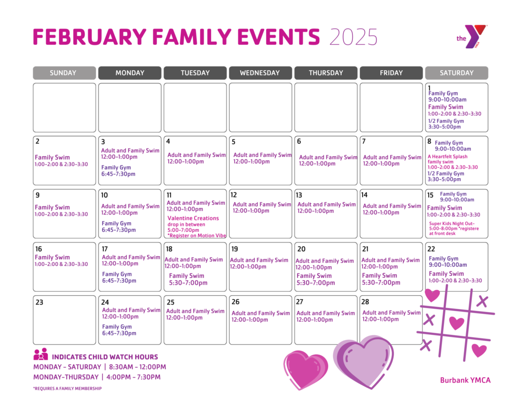 Burbank family calendar