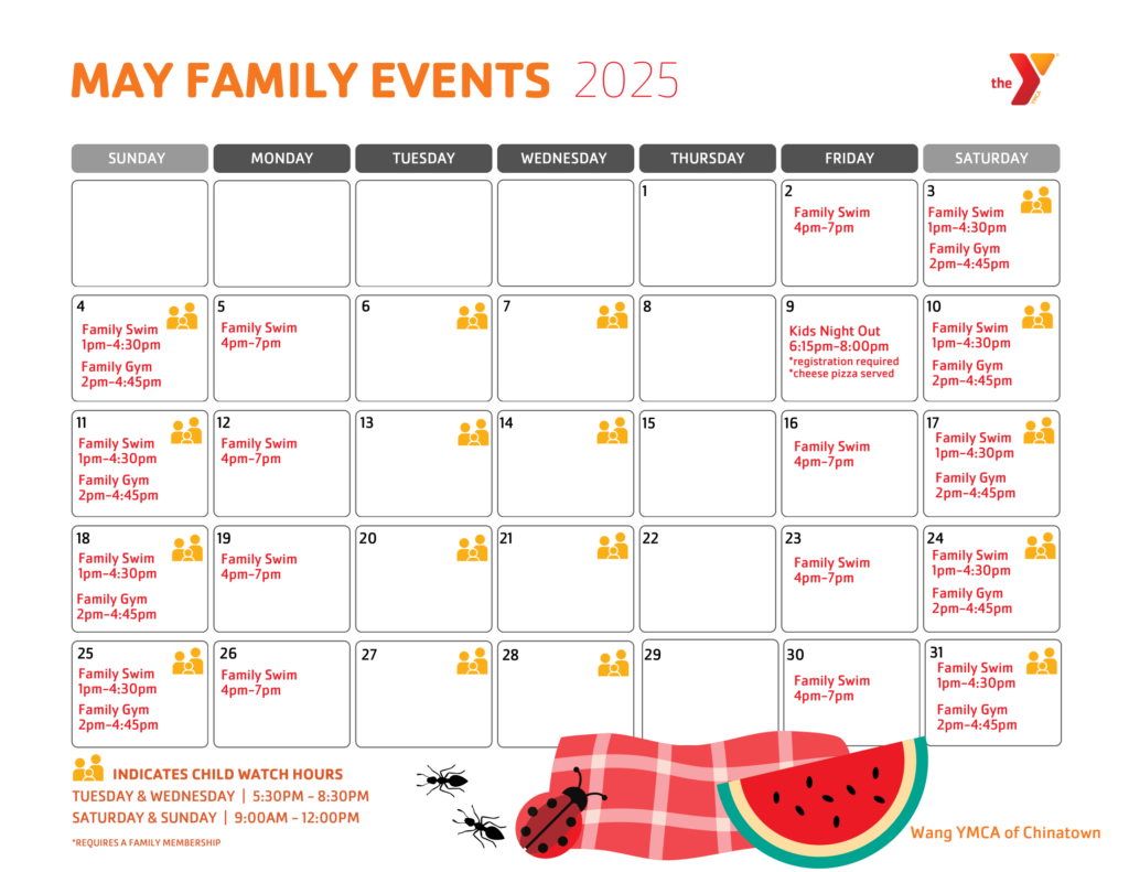 Wang YMCA family calendar