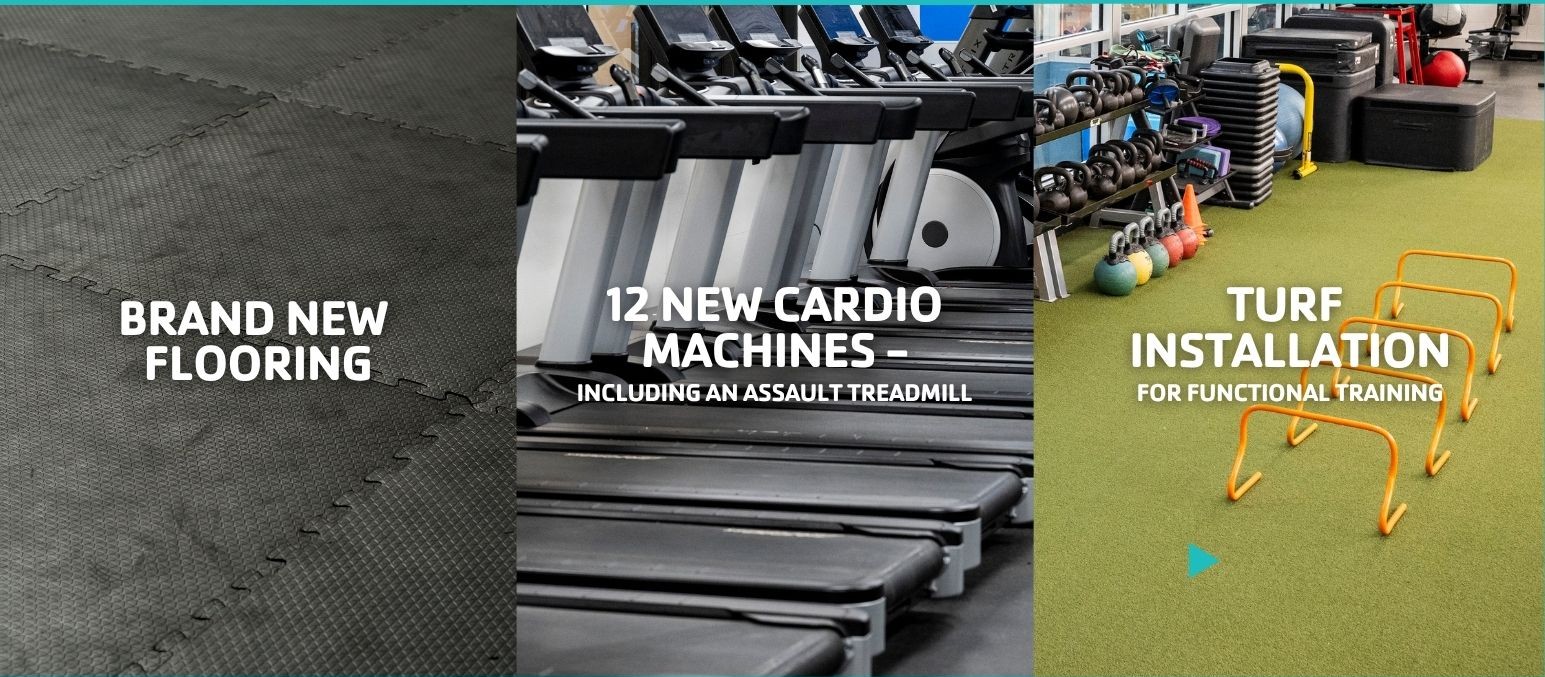 East Boston renovations include brand new flooring, 12 new cardio machines and turf installation.