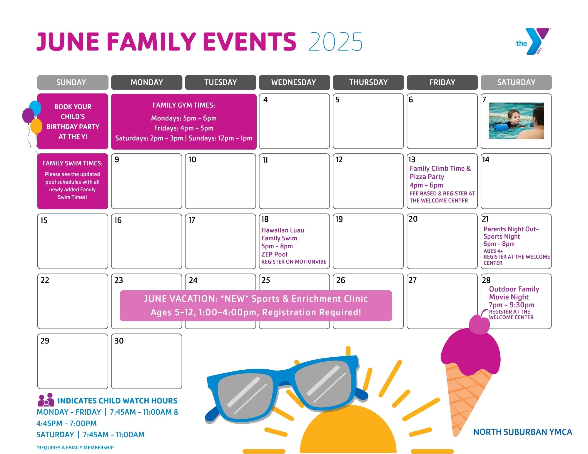 North Suburban family events calendar