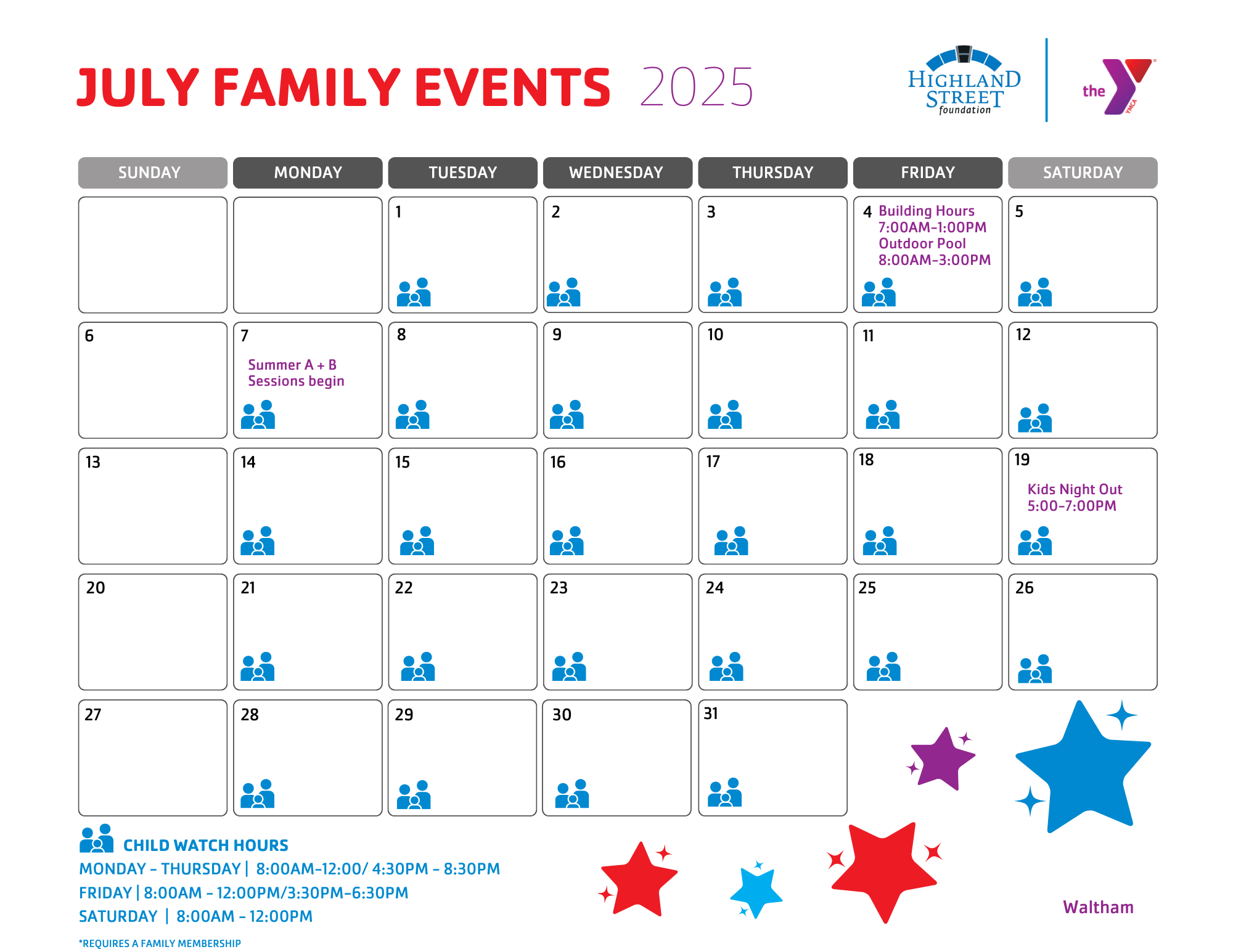 waltham family calendar