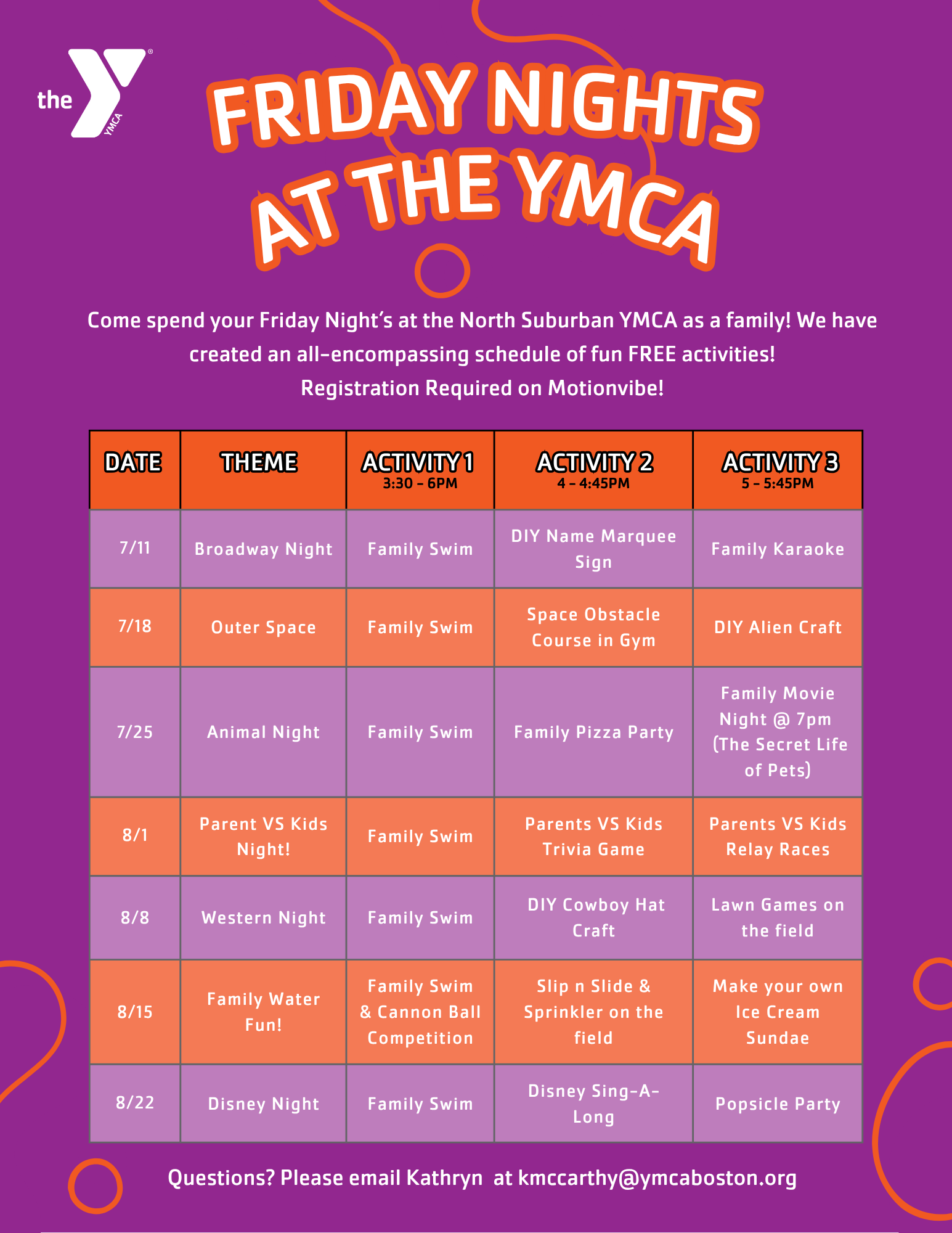 NS friday night activities flyer