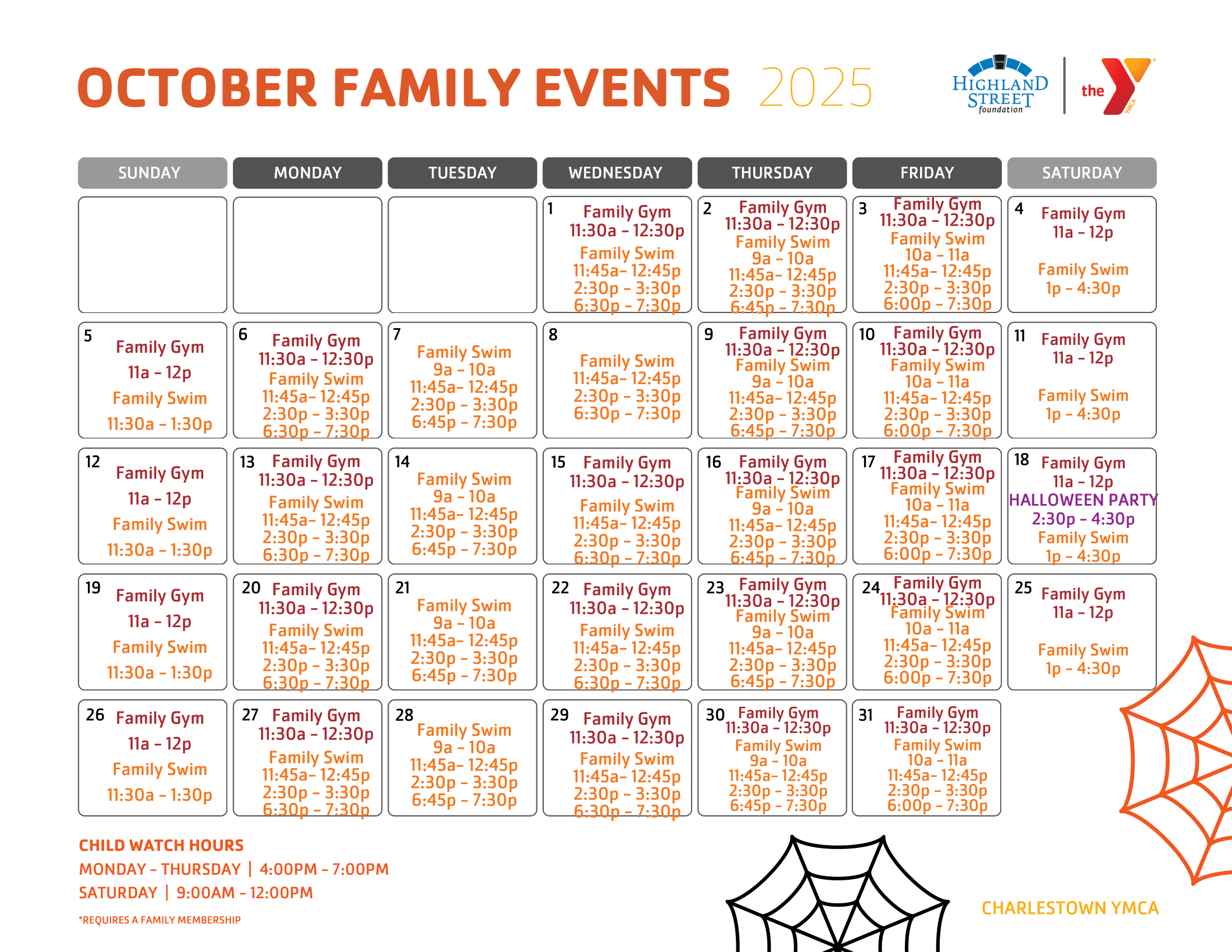 charlestown family calendar