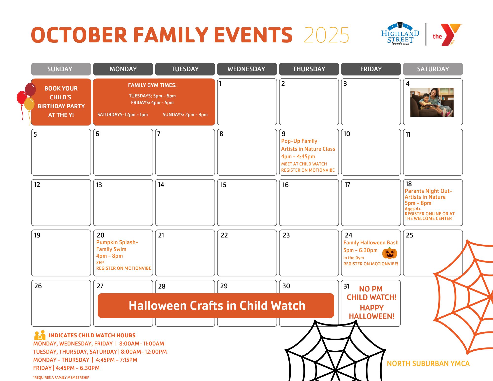 North suburban family calendar