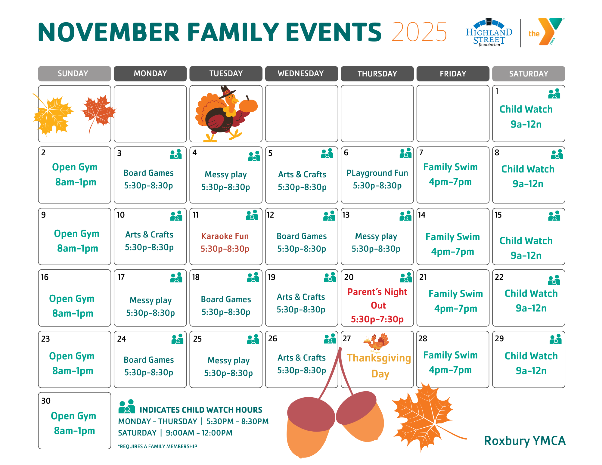 family calendar november