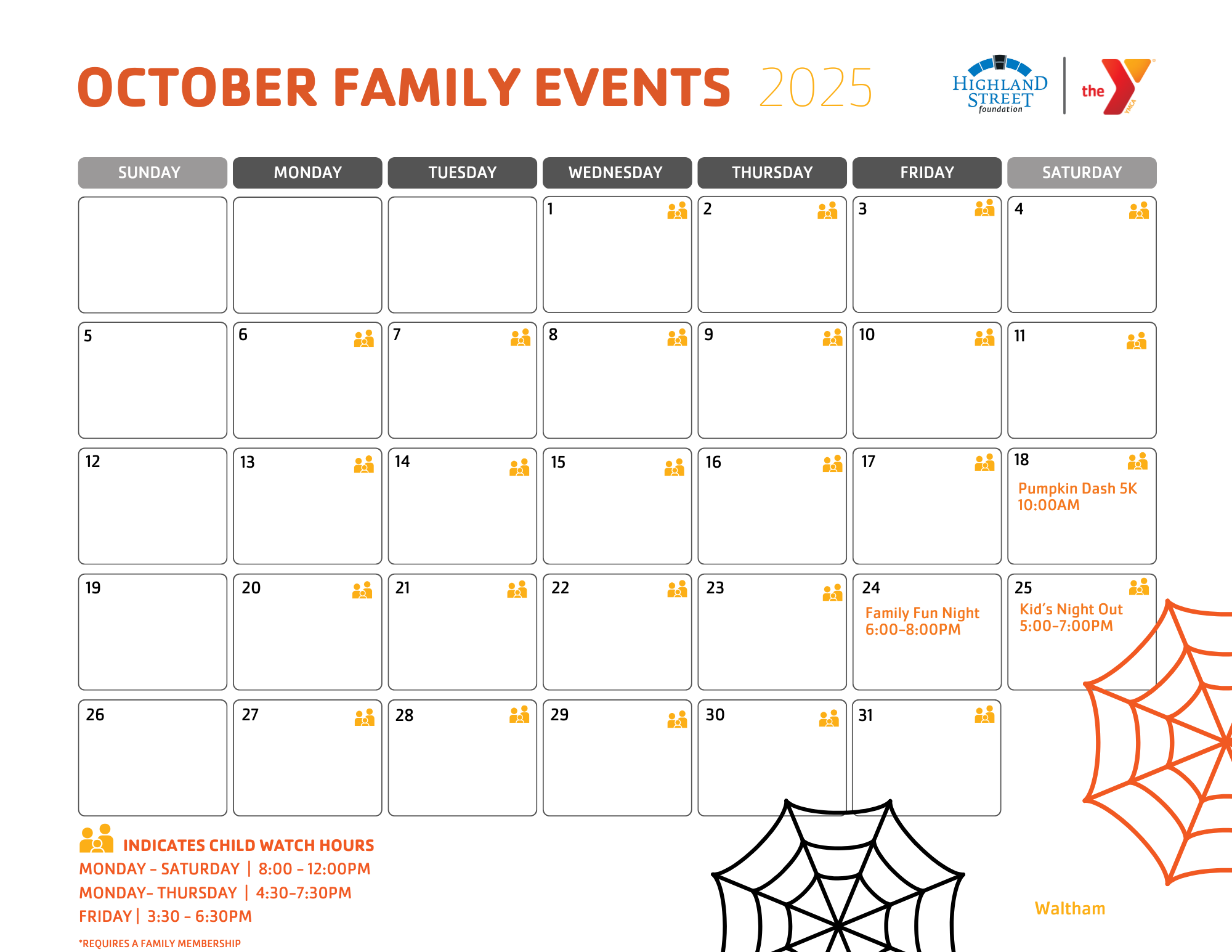 waltham family calendar