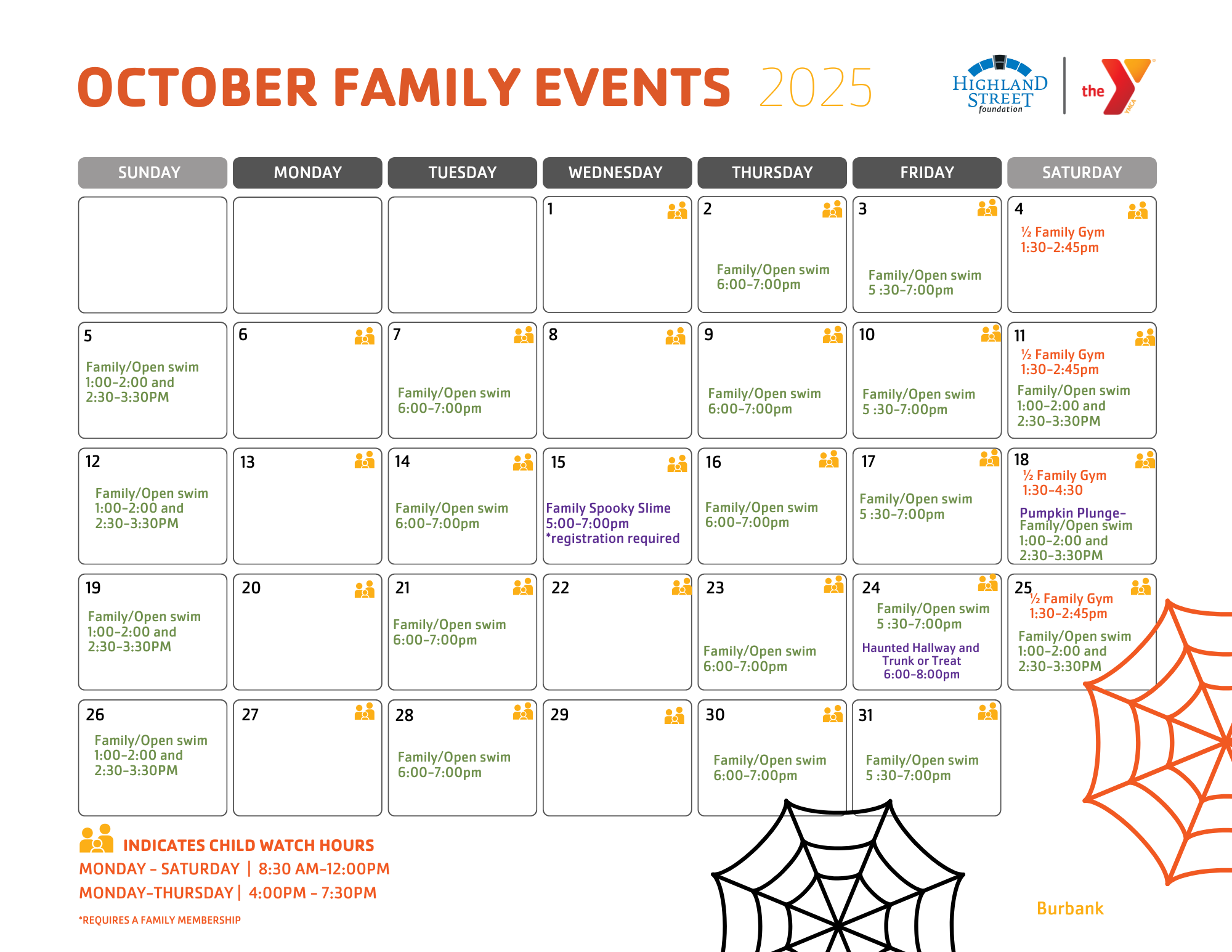 burbank family calendar