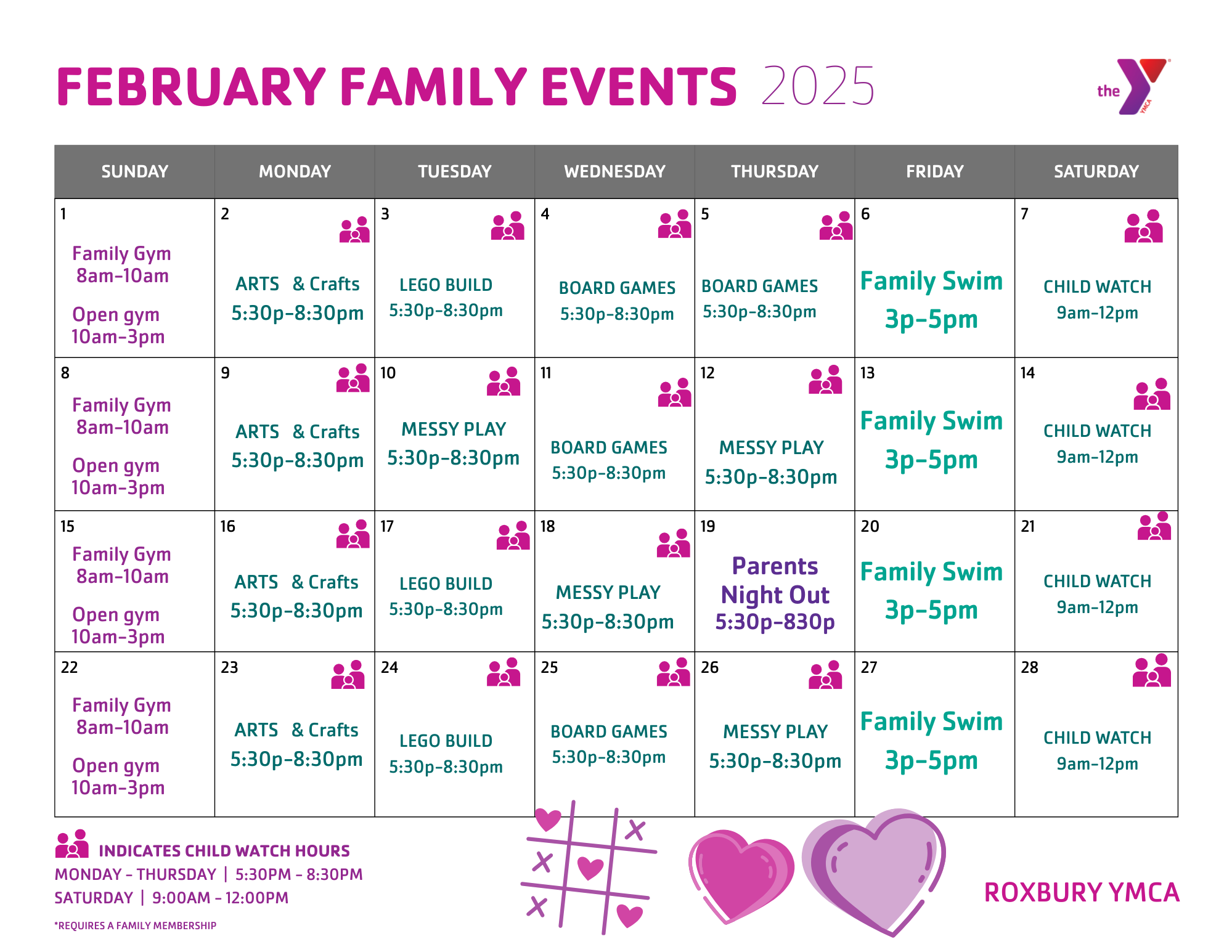 Roxbury family calendar