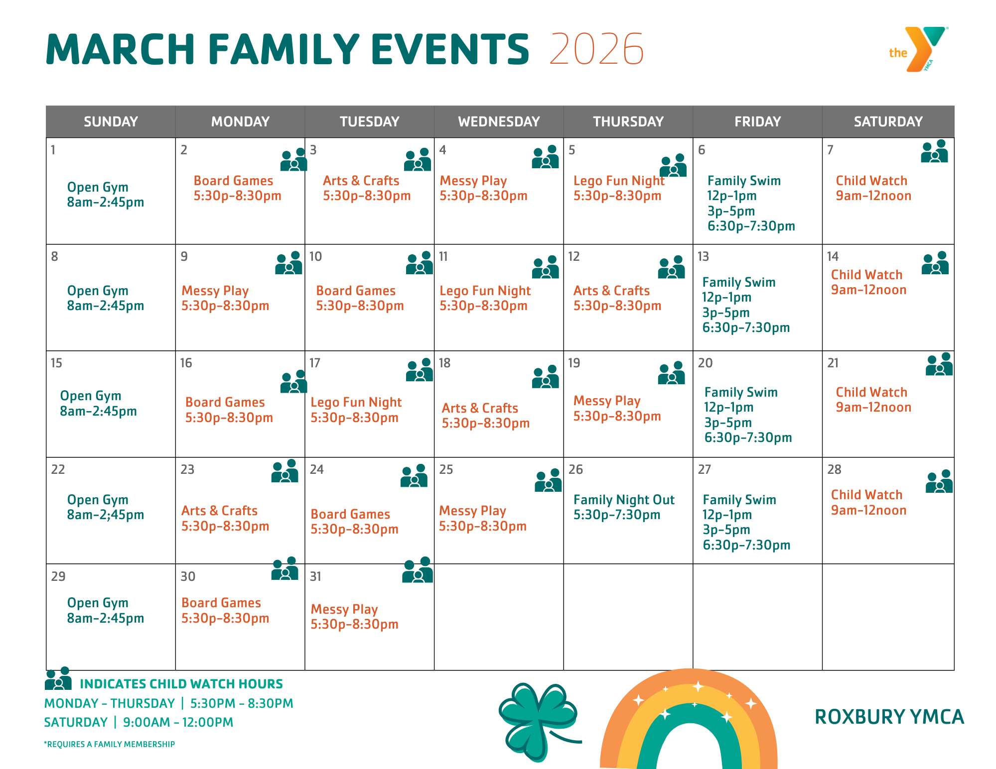 Roxbury March Family Events
