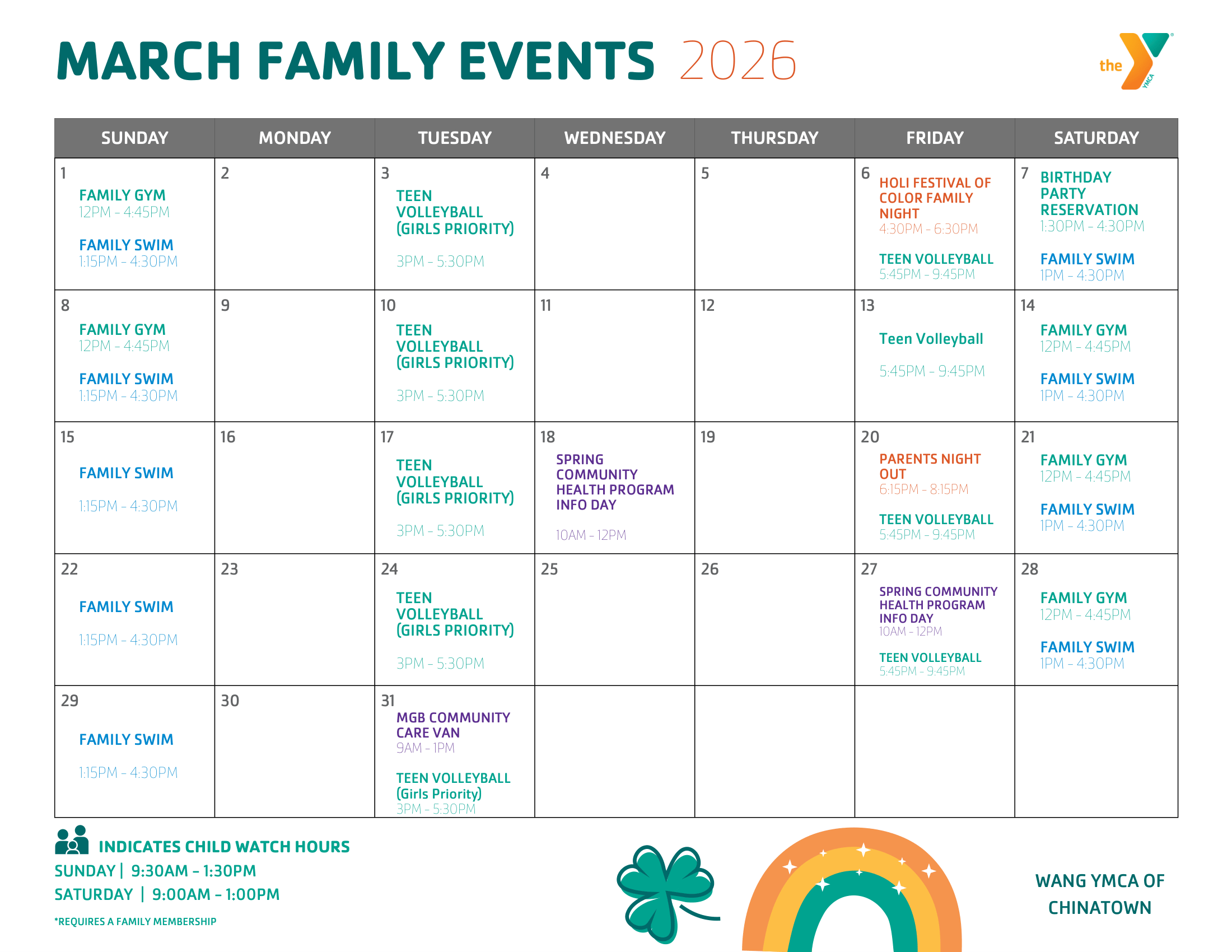 wang family calendar