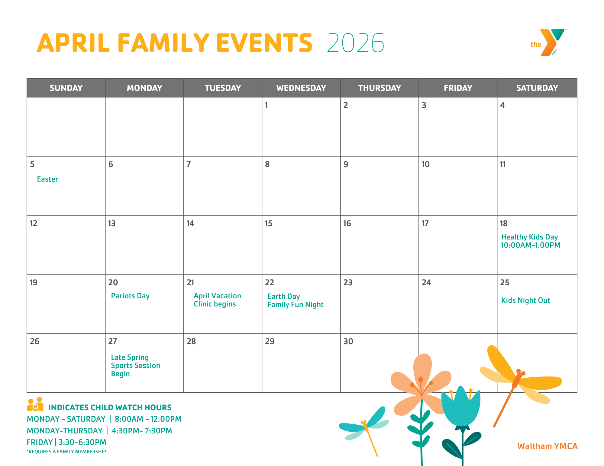 waltham family calendar