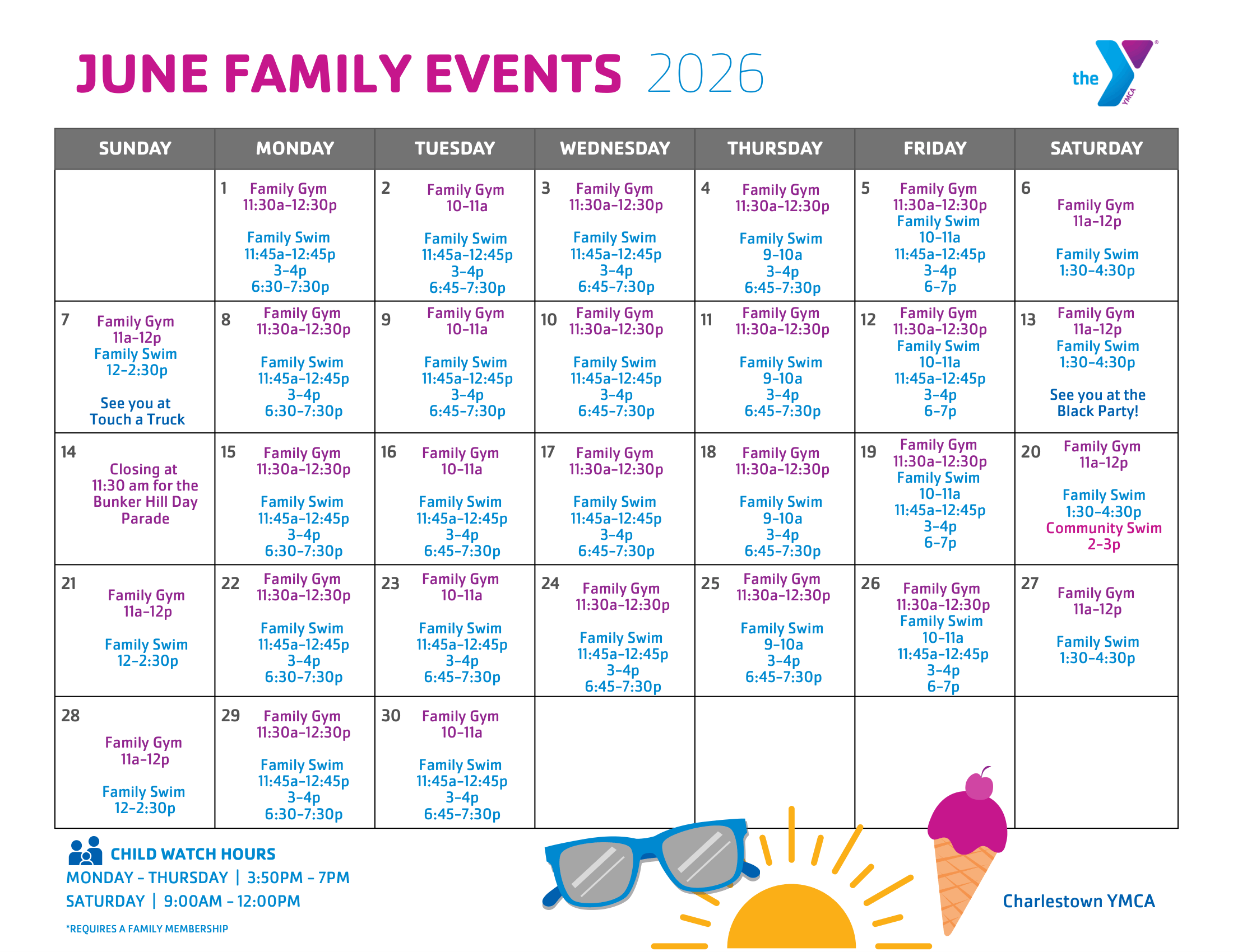 charlestown family calendar