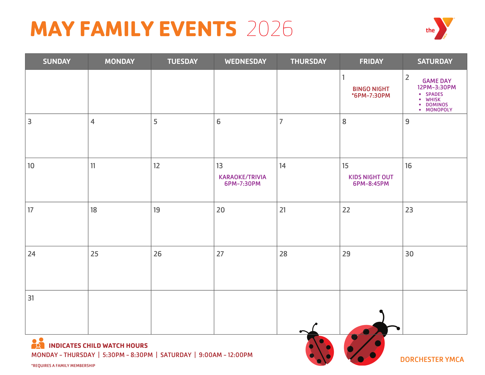 dorchester ymca family events