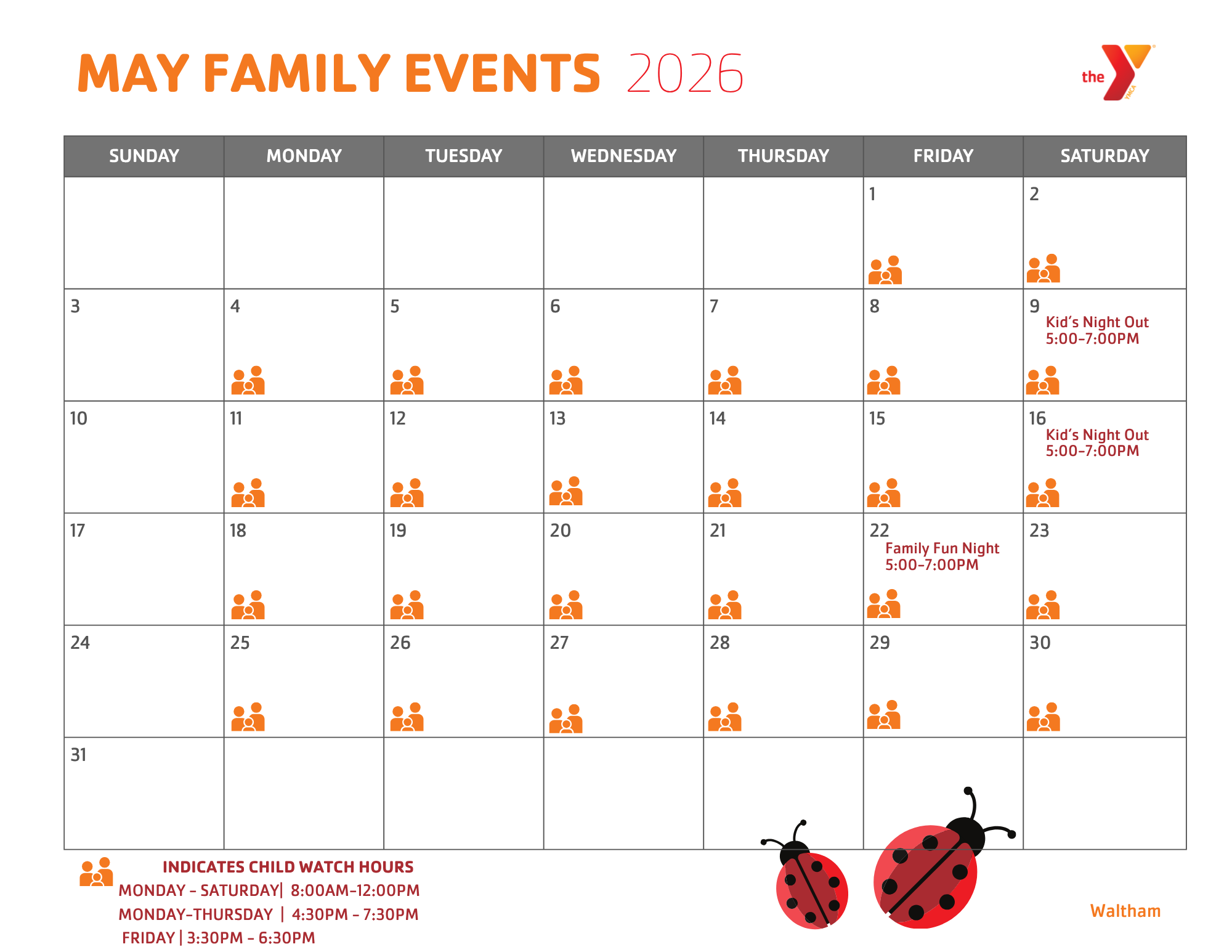 waltham ymca calendar