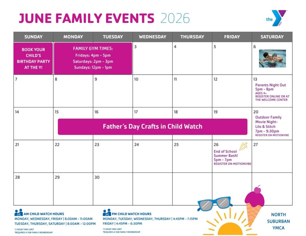 North Suburban Family Calendar June 2026