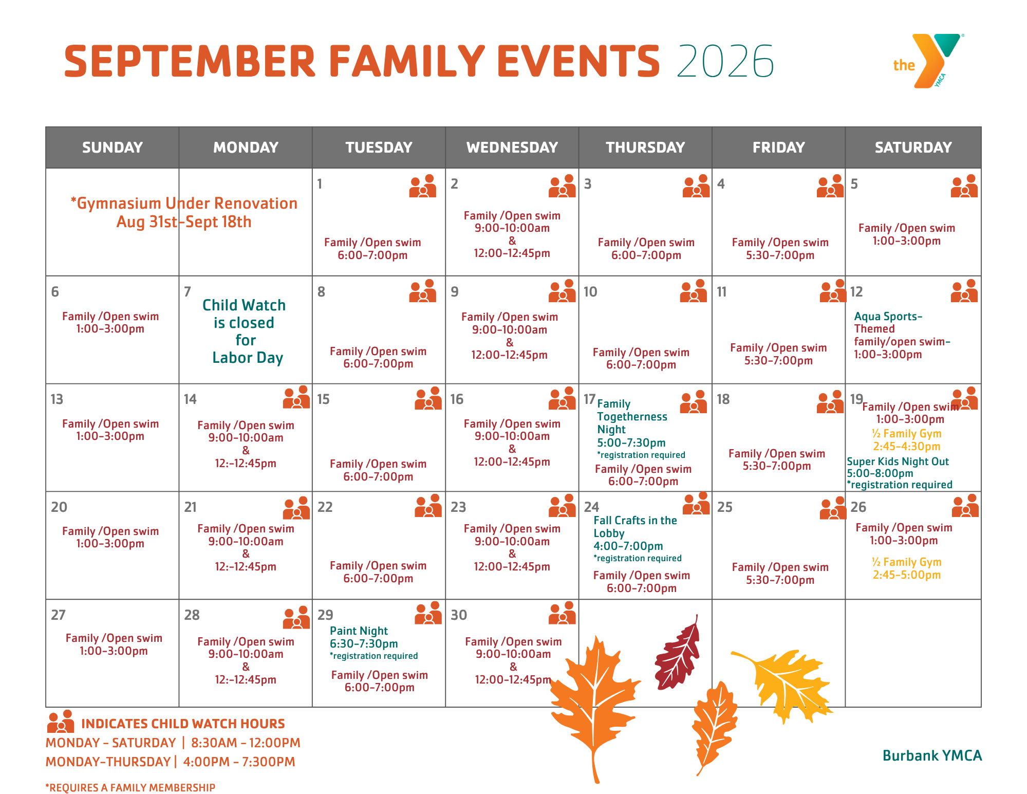 Burbank Family Event Calendar